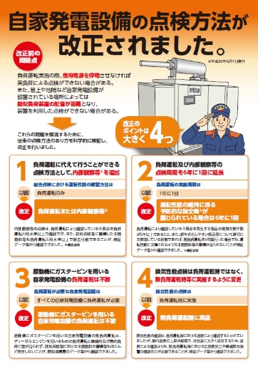 自家発電設備の点検方法が改正されました。